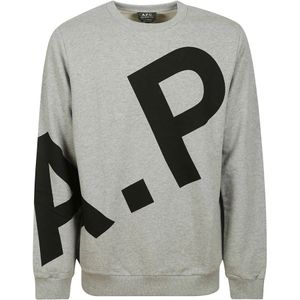 A.p.c., Heren, Sweatshirts & Hoodies, Grijs, Maat: S Katoen,