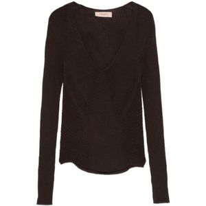 Twinset, Dames, Truien, Bruin, Maat: S