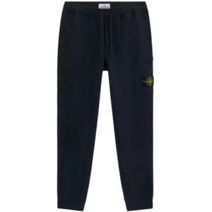 Stone Island, Heren, Broeken, Blauw, Maat: S Fleece,