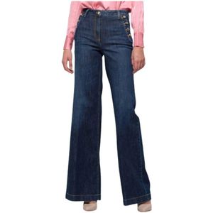 Kocca, Dames, Jeans, Blauw, Maat: 2XL Katoen,