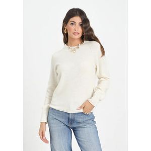 Lacoste, Dames, Truien, Beige, Maat: 4XL Wol,