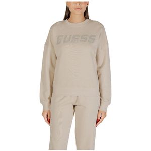 Guess, Dames, Sweatshirts & Hoodies, Beige, Maat: 2XS Katoen,