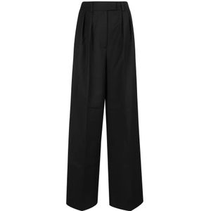 Anine Bing, Dames, Broeken, Zwart, Maat: S Wol,