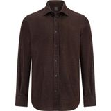 Boggi Milano - Regular Fit Velvet Overhemd - Bruin - Katoen