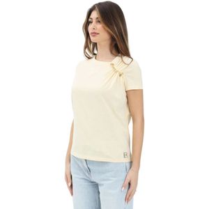 Elisabetta Franchi, Dames, Tops, Beige, Maat: S Jersey,