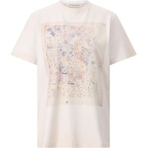 Golden Goose - T-shirt - Beige - Dames - Bloemenprint
