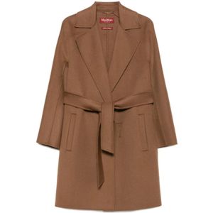 Max Mara, Dames, Mantels, Bruin, Maat: L Zijde,