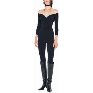 Norma Kamali, Dames, Jumpsuits & Playsuits, Zwart, Maat: XS