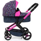 Kombi-Puppenwagen Xeo schwarz/rosa mit Fee