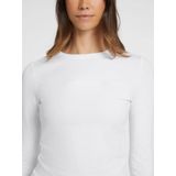 Strak T-Shirt Met Lange Mouwen Met Borduursel