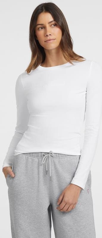 Strak T-Shirt Met Lange Mouwen Met Borduursel