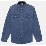 GUESS JEANS - Denim Overhemd - Blauw - Slim Fit - Lange Mouwen