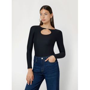 Stretch Top Met Uitsnijding