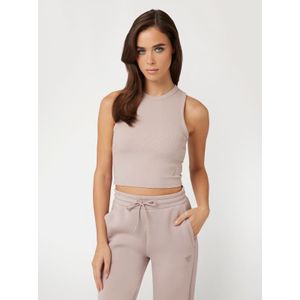 Cropped Tanktop Van Gebreide Ribstof