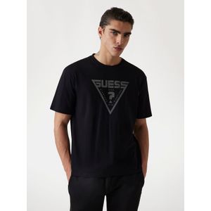 Guess, Heren, Tops, Zwart, Maat: S Katoen,