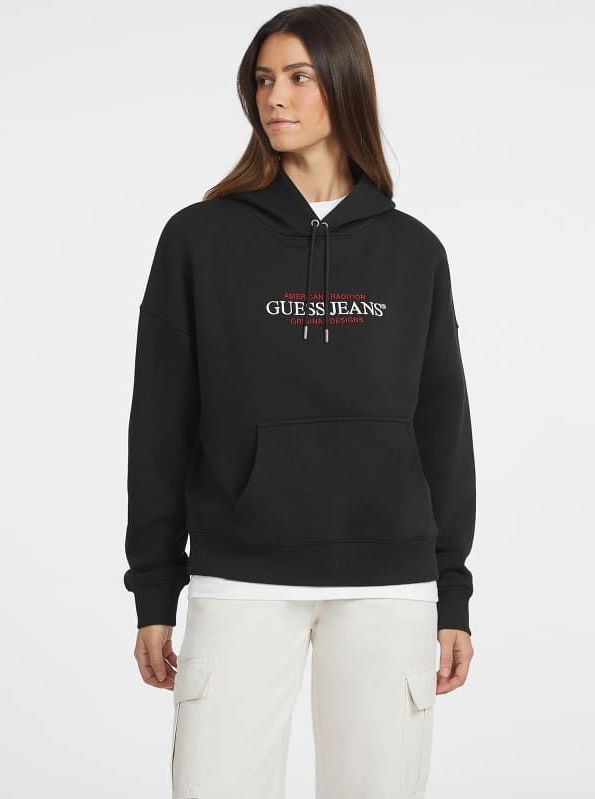 GUESS JEANS Sweatshirt 'American Tradition'  rood / zwart / wit