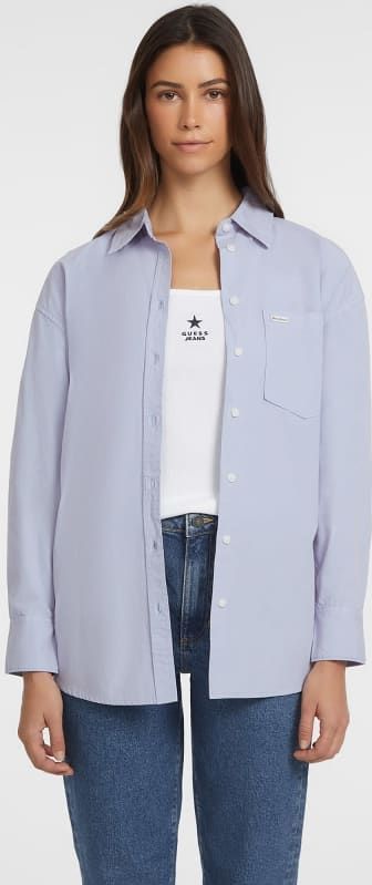 Guess Jeans Oversize Pocket Overhemd Met Lange Mouwen