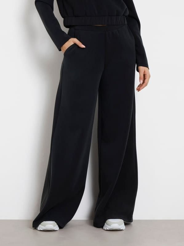 Guess - Olympe Wide Leg Pants - Jet Black - Sportbroek