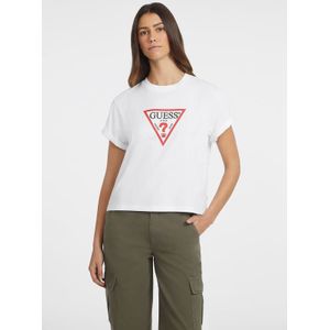 GUESS JEANS Shirt 'ICONIC'  rood / zwart / wit