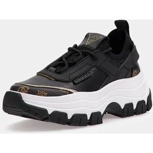 Guess - Sneakers - Zwart - Dames - Eco-leer en Stof - Vetersluiting