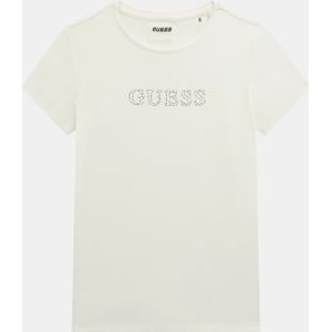 T-shirt - Gemengd Katoen - Ronde Hals - Korte Mouwen - Regular Fit - Jersey - Strasstenen Logo