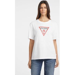 GUESS JEANS Shirt 'ICONIC'  rood / zwart / wit