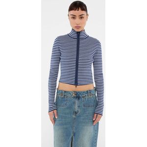 Gestreepte Sweater Met Rits
