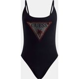 Guess - Badpak - Zwart - Met Verstelbare Bandjes - Diepe Rugdecolleté