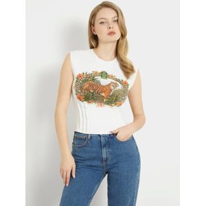 Stretch T-Shirt Met Print Voorkant