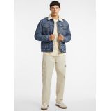 Denim Truckerjasje Met Sherpa-Kraag
