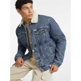 Denim Truckerjasje Met Sherpa-Kraag
