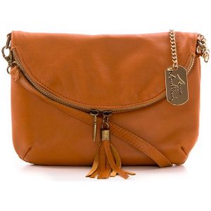 Stijlvolle leren handtas van Anna Morellini - Cognac