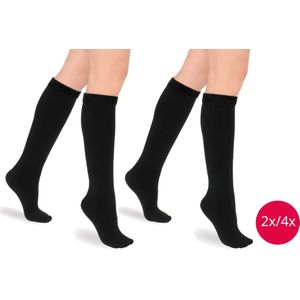 2 of 4 paar warme met fleece gevoerde sokken of kniekousen - Sokken - 2 paar