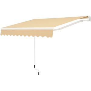 Manuele terrasluifel grijs of beige in verschillende afmetingen - Beige - 395 x 300 cm
