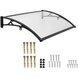 Transparante deurluifel met aluminium frame - 100 x 60 cm - 2 luifels