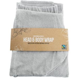 Praktische set met wikkelhanddoek en haarhanddoek - Wikkelhanddoek en haarhanddoek