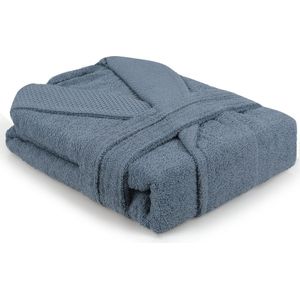 Luxueuze en comfortabele katoenen kamerjas - Navy - S