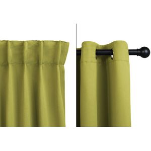 Luxe verduisterende gordijnen - Muntgroen - Gordijn met ringen: 150 x 250 cm
