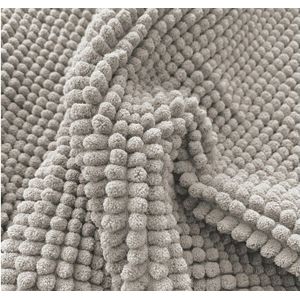 Chenille badmat met antisliplaag - Zand - 2 stuks