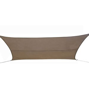UITVERKOOP: Driehoekige of vierkante schaduwdoek in grijs of taupe met gratis montageset - Vierhoekig - Taupe - 3,6m