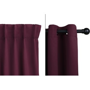 Luxe verduisterende gordijnen - Bordeaux - Gordijn met haakjes: 150 x 250 cm