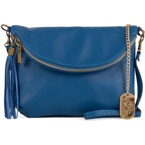 Stijlvolle leren handtas van Anna Morellini - Felblauw
