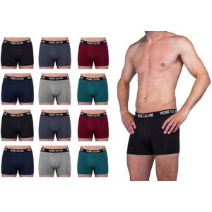 Pierre Calvini - Boxershorts - Zwart - Katoen - 12 Stuks