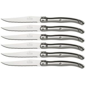 Set van 6 zilveren steakmessen - Buccan set van 6 steakmessen