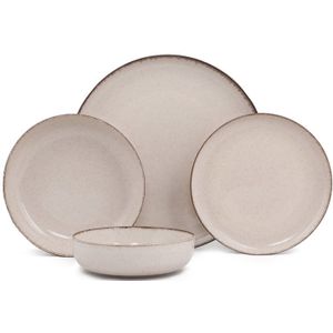 Vente-unique - Servies van Porselein - Crèmewit - 18 Stuks