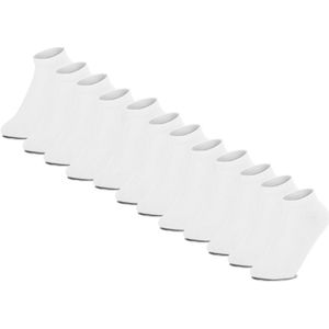 12 paar bamboe sneakersokken voor mannen en vrouwen - 12x wit - 35-38