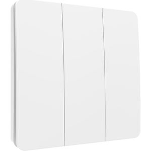 Draadloze Wandschakelaar (Kinetisch) Schakelaar Wit 3-Voudig Aan/Uit + Dimmer - Losse Knop