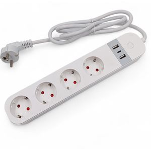 Schuko Wifi stekkerblok 4 Stopcontacten + 2x USB + 1 x USB-C PD