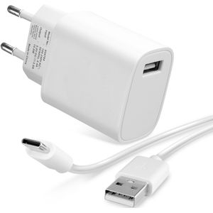Oppo A9 (2020) Oplader + USB Kabel - 1m Laadkabel & AC stroomadapter van CELLONIC