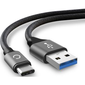 Â Samsung Galaxy A8 Plus (2018 - SM-A730) USB C Type C kabel dataoverdrachtÂ oplaadkabel grijs 2m van Cellonic